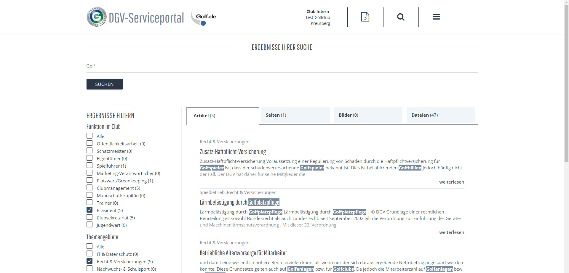 CONTENS Service Portal Faceted Search