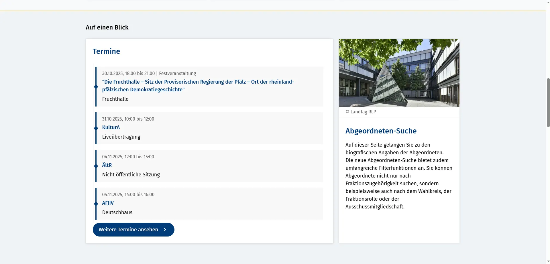 List of events of the Rhineland-Palatinate State Parliament